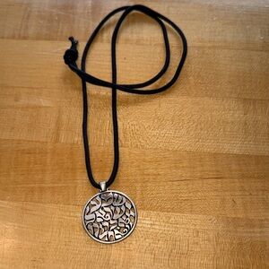 Black Cord Necklace with Shema pendant